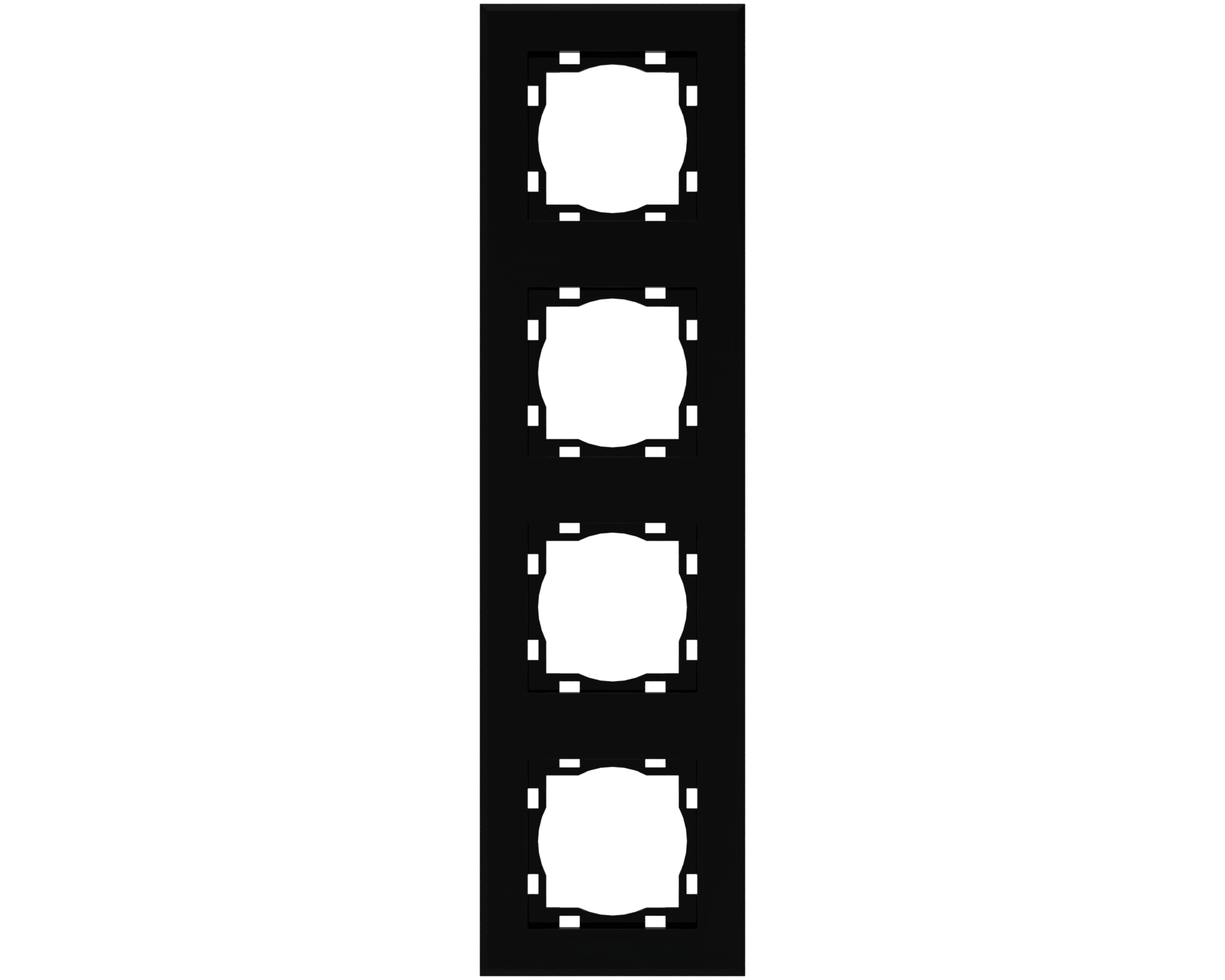 4-fach Rahmen Rüthen schwarz,  für senkr. + waager. Montage
