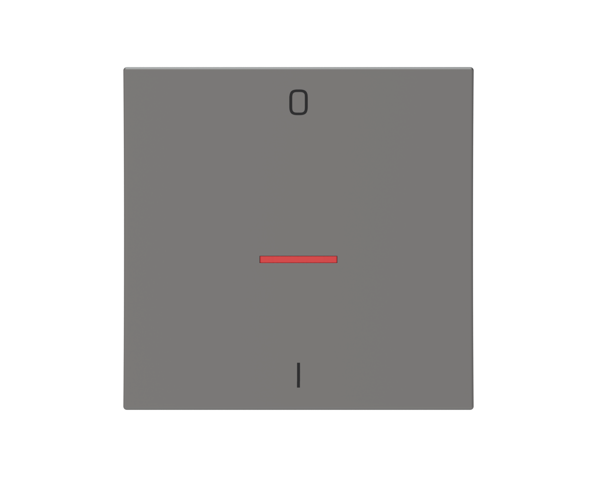 Eslohe Flächenwippe mit Linse rot und Symbol 0 + I titan silber