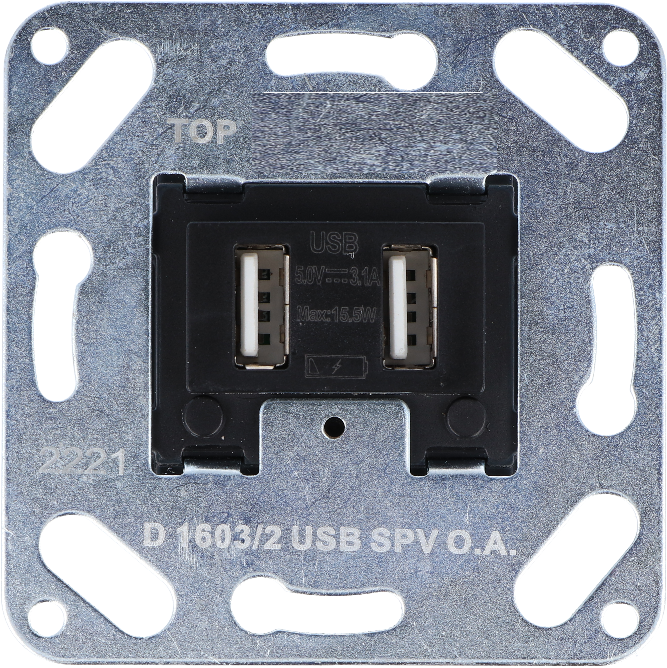 USB-Typ A/A Unterputz Ladesteckdose nicht passend für alle TAE-Abdeckungen des jeweiligen Herstellers
