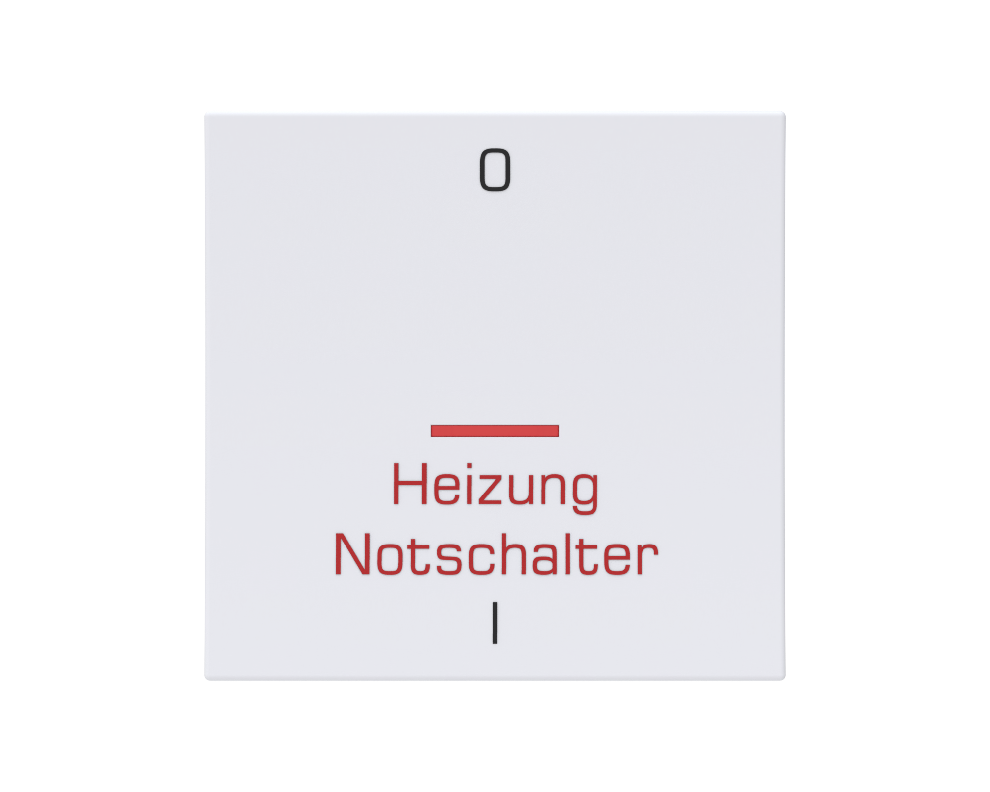 Eslohe Flächenwippe "Heizung Notschalter" mit Linse rot und Symbol 0 + I ultraweiß