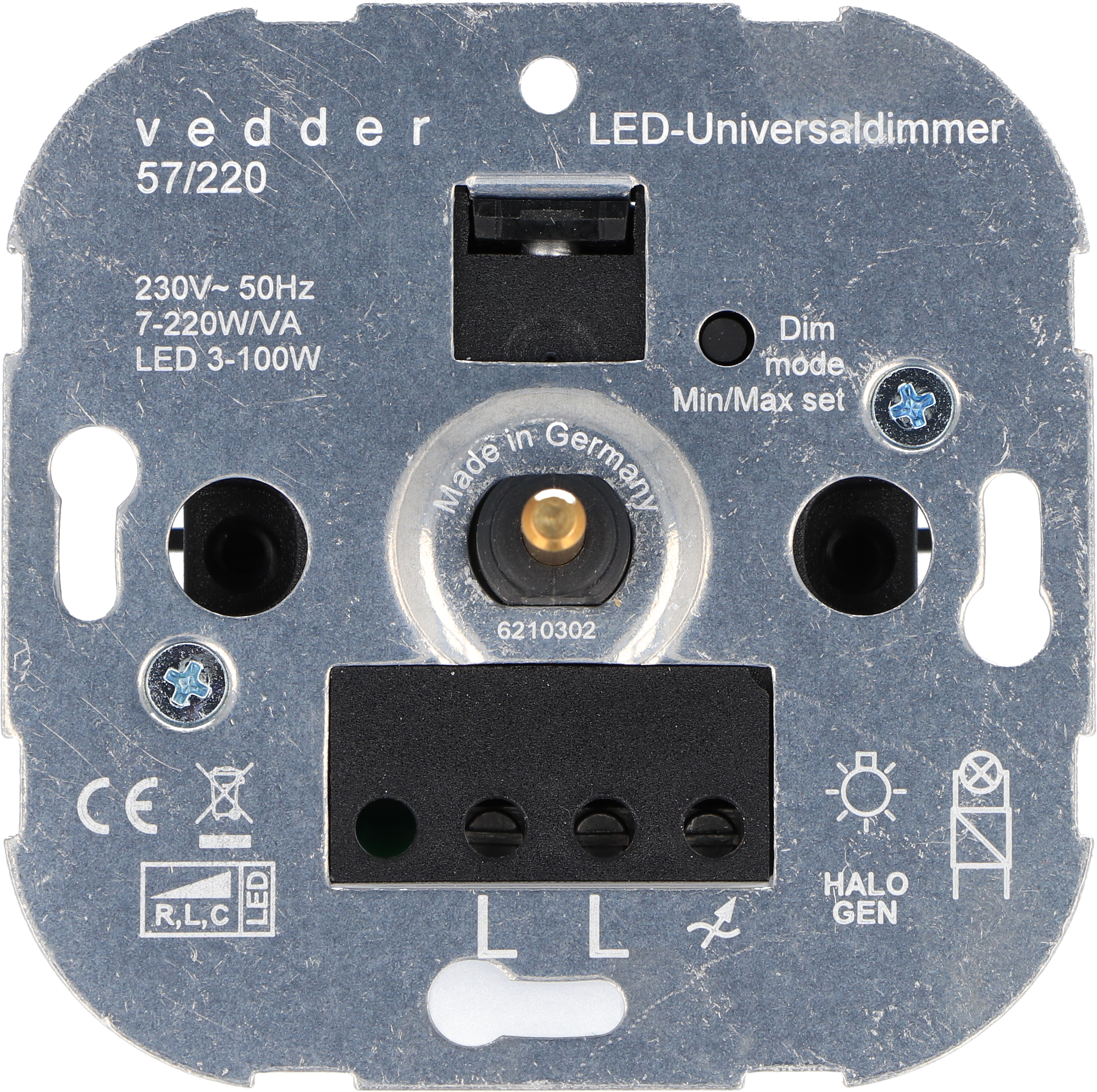 Dreh-LED-Universaldimmer mit Druck-Wechselschalter 