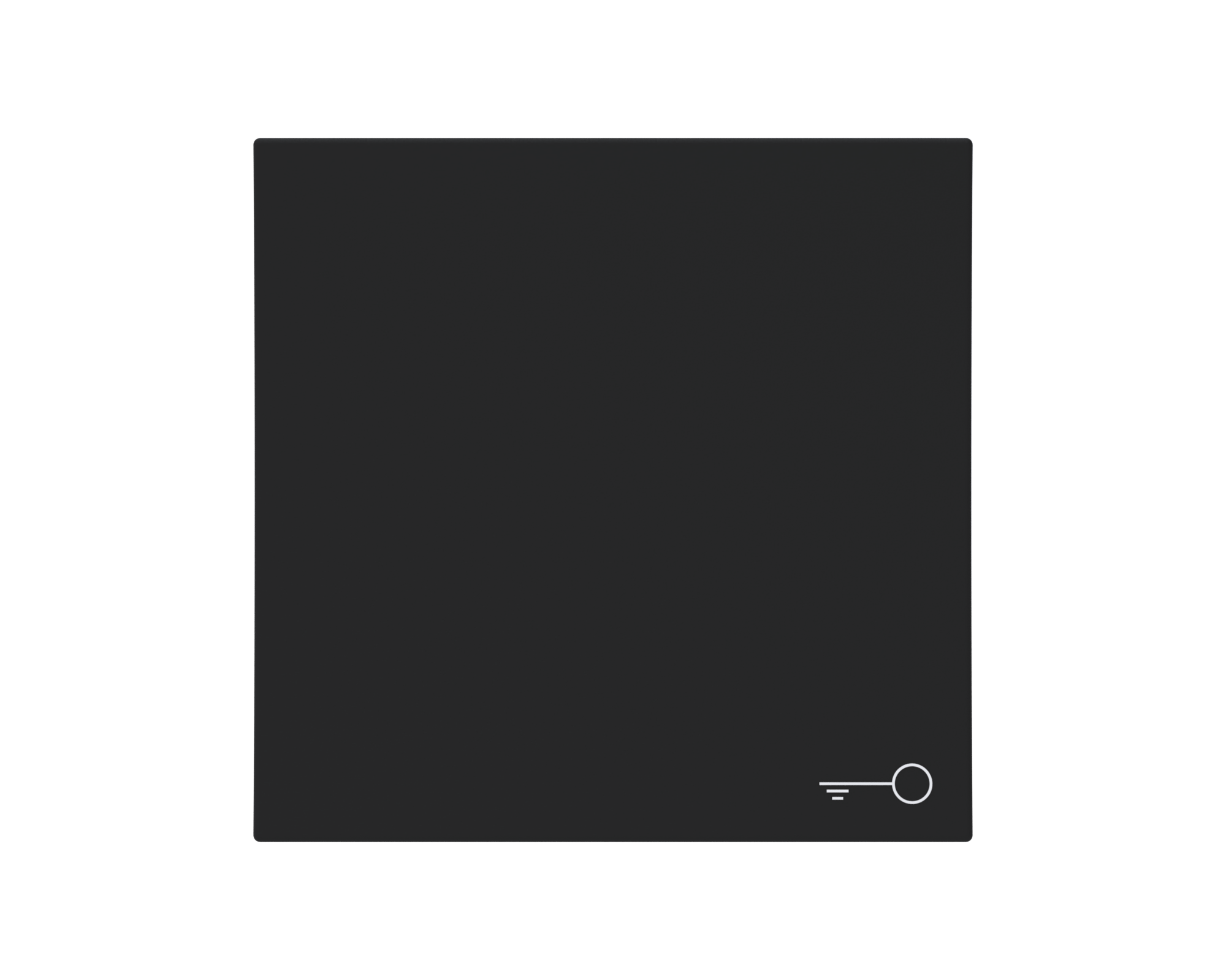 Eslohe Flächenwippe mit Symbol Tür  soft-touch schwarz, Bedruckung weiß