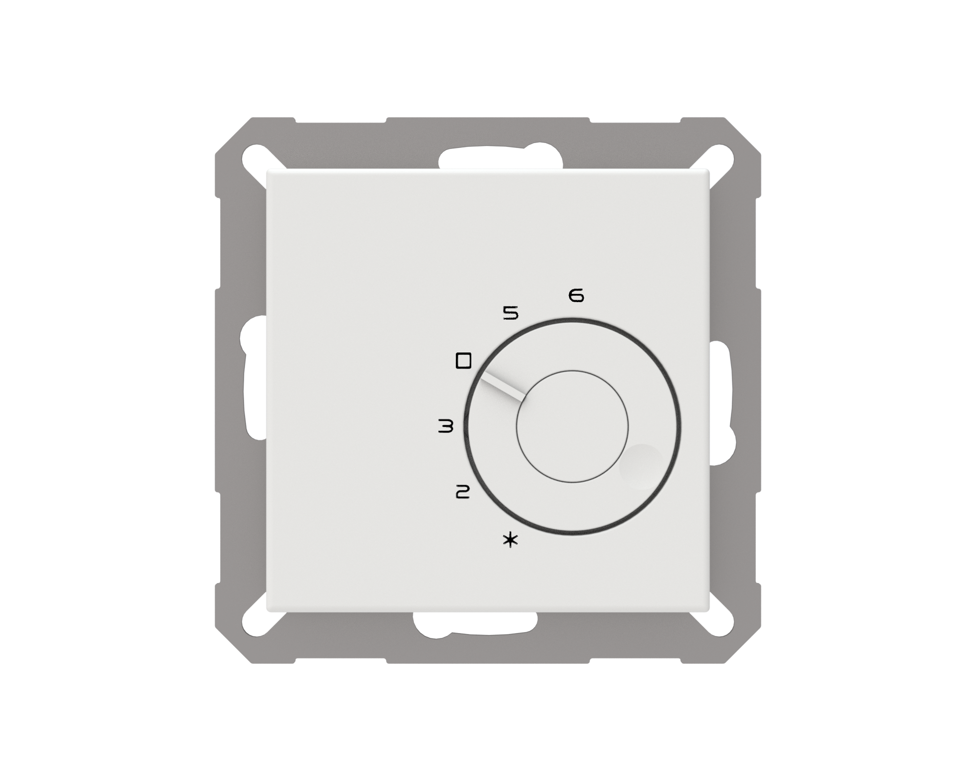 Raumtemperaturregler, Bimetall, inkl. Abdeckung Format 55x55 ultraweiß