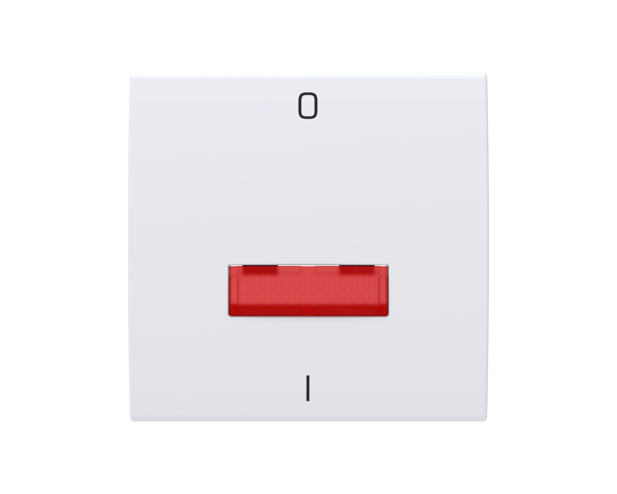 Rüthen Flächenwippe mit Linse rot und Symbol 0 + I ultraweiß
