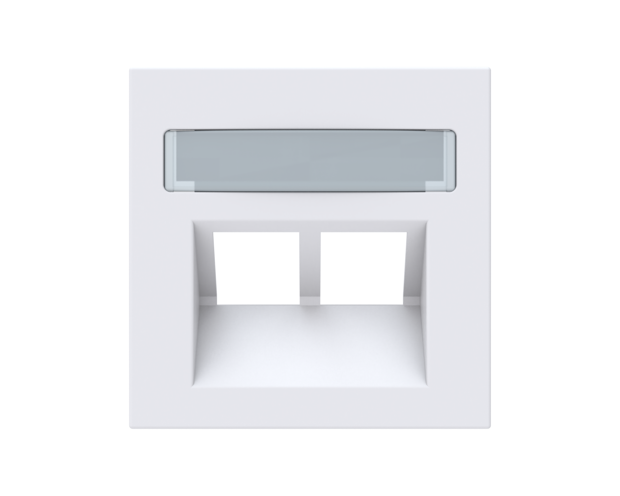 Abdeckung UAE Rüthen m.Beschriftungsfeld ultraweiß, 2-fach ( ähnlich RAL 9010 )