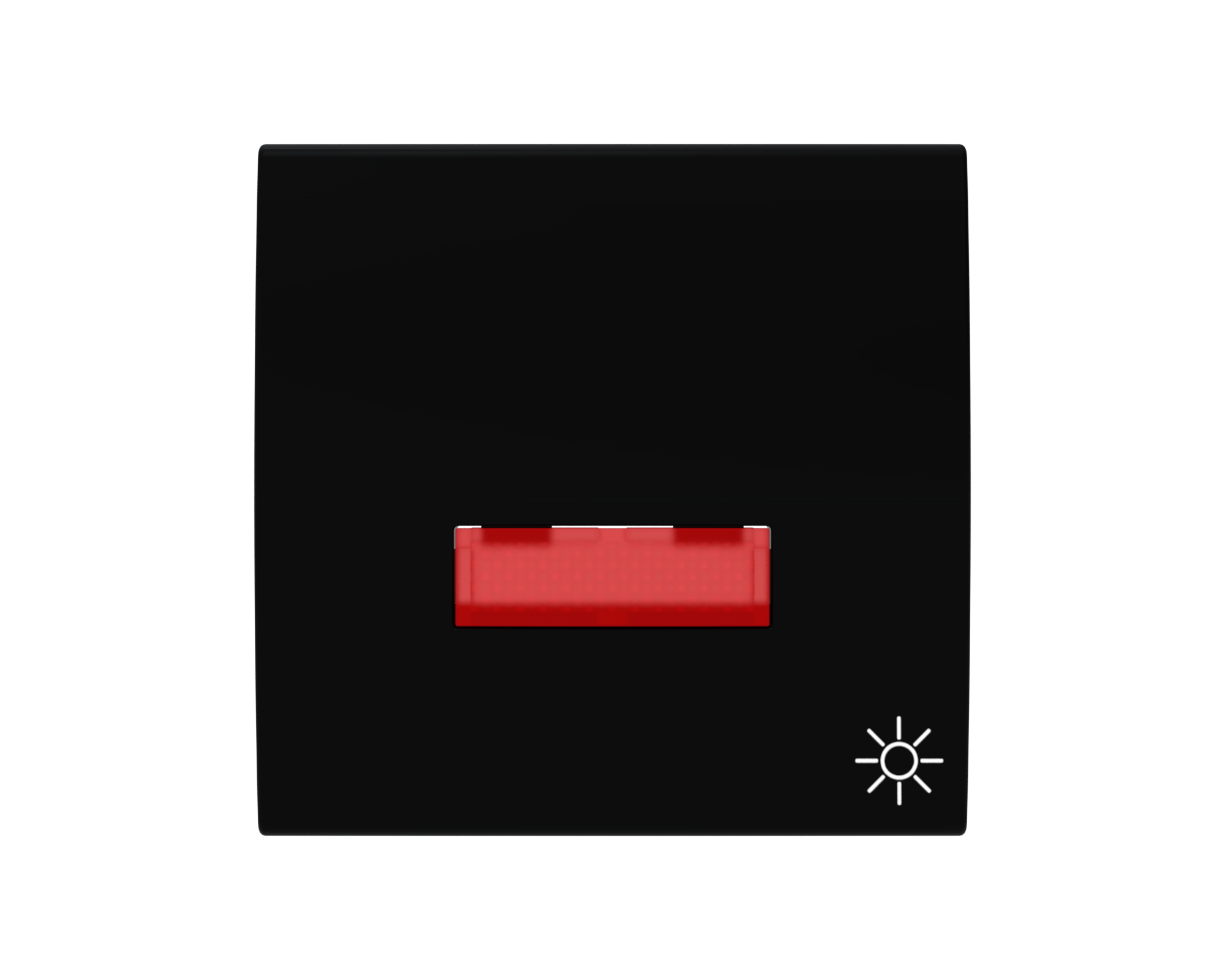 Rüthen Flächenwippe mit Linse rot und Symbol Licht schwarz