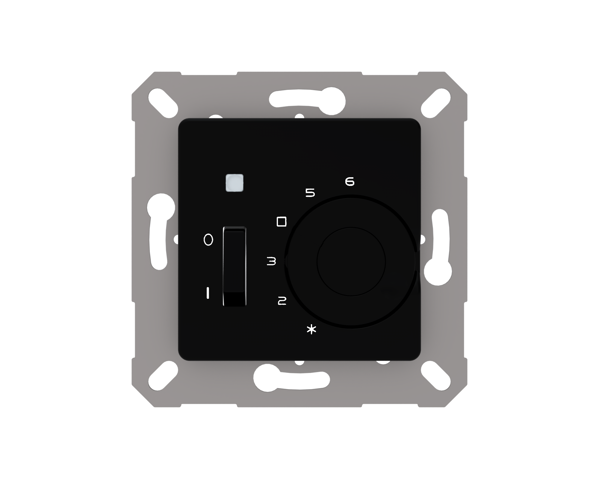 Raumtemperaturregler UP IP 30, Öffner schwarz,50x50 mm,mit Absenkung+Schalter