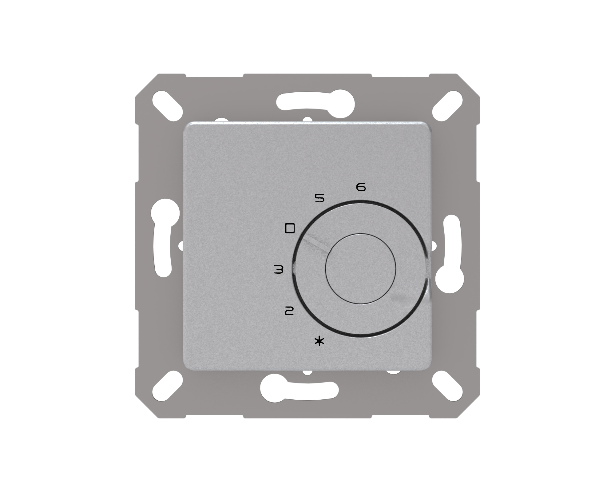 Raumtemperaturregler UP IP 30, Öffner silber, 50x50 mm, mit Absenkung