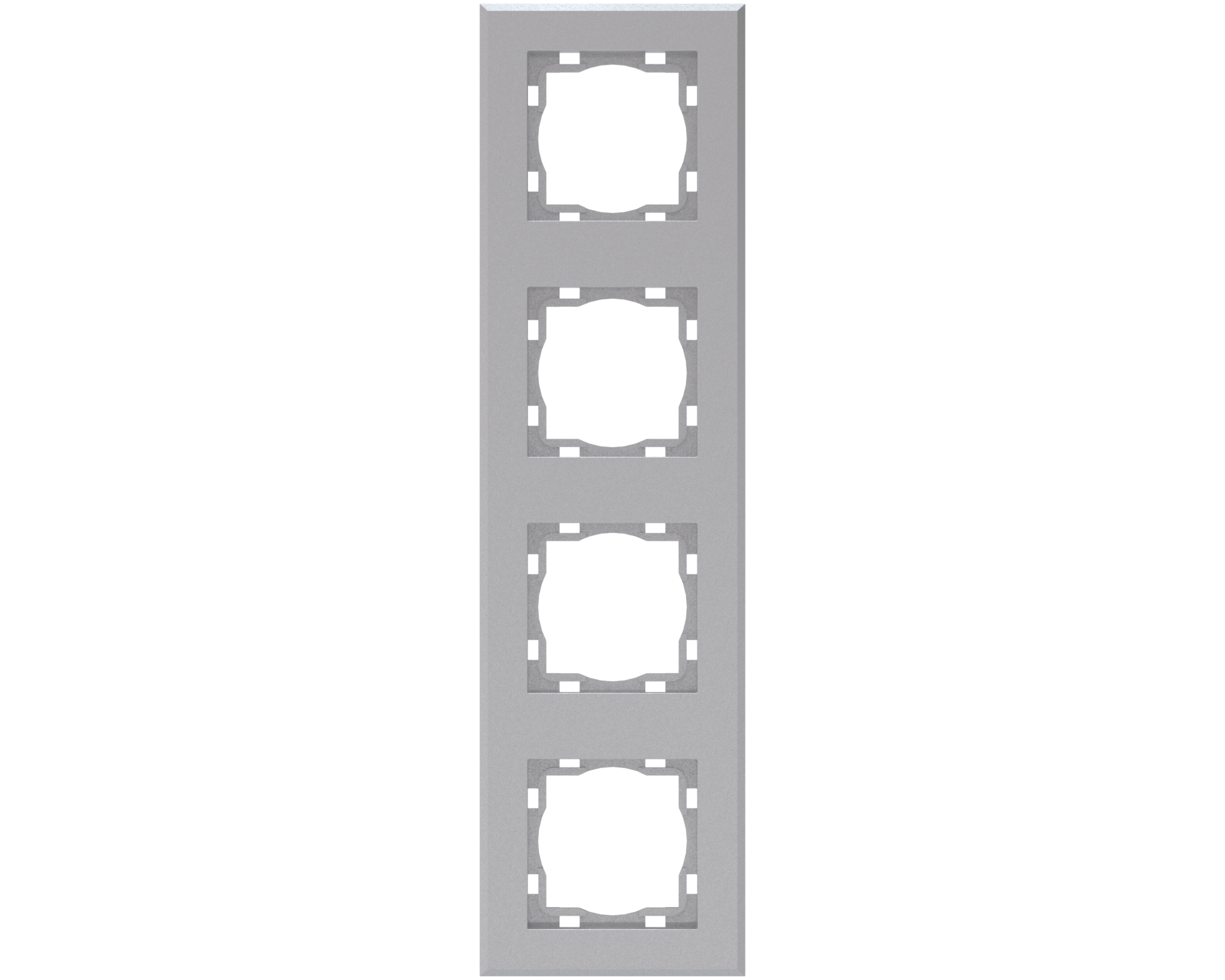 4-fach Rahmen Rüthen silber,  für senkr. + waager. Montage