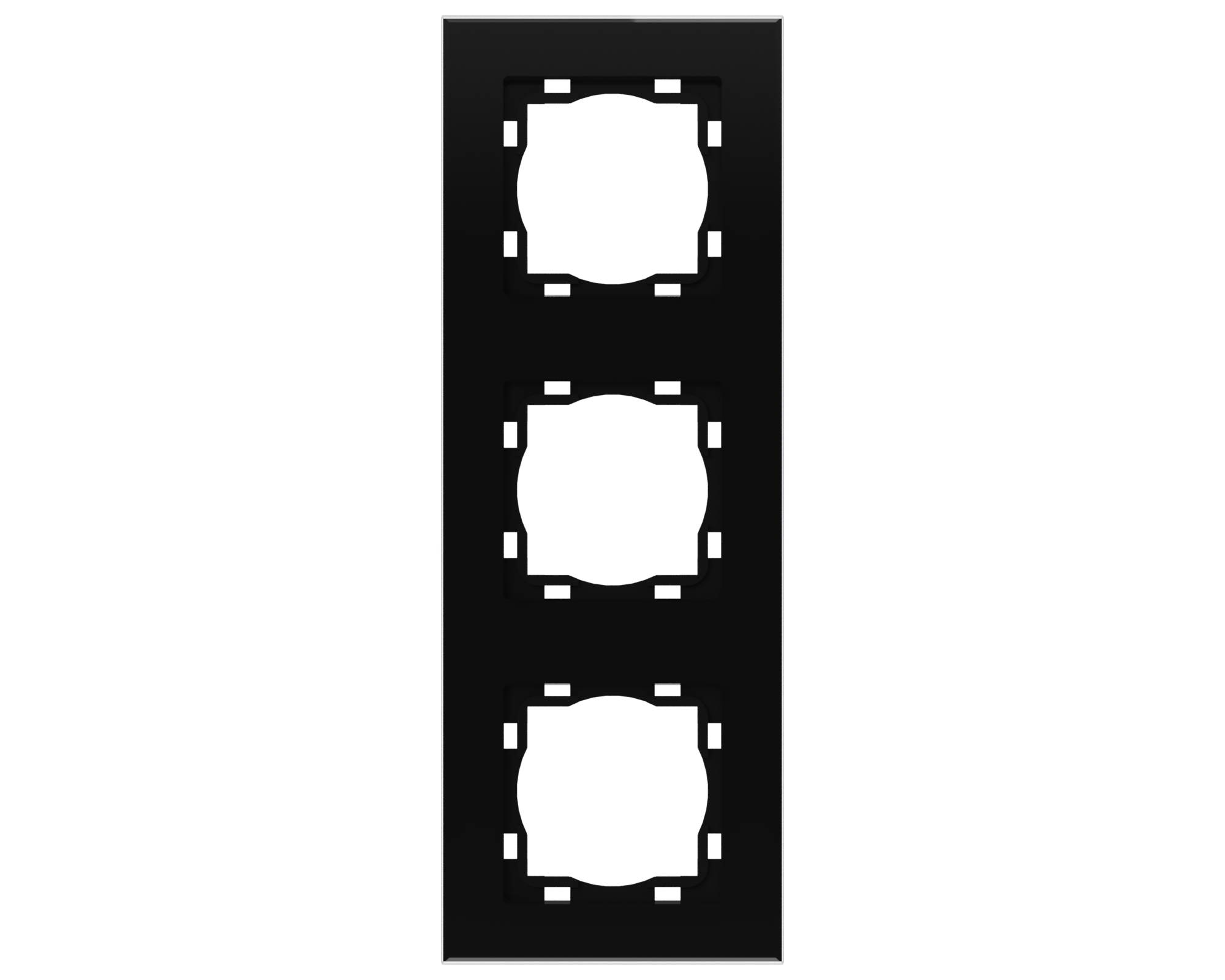 3-fach Rahmen Glas Rüthen schwarz,  für senkr. + waager. Montage