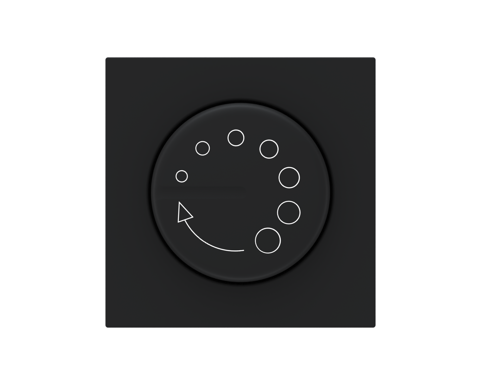 Eslohe Drehzahlsteller-Abdeckung mit Drehknopf soft-touch schwarz, Bedruckung weiß