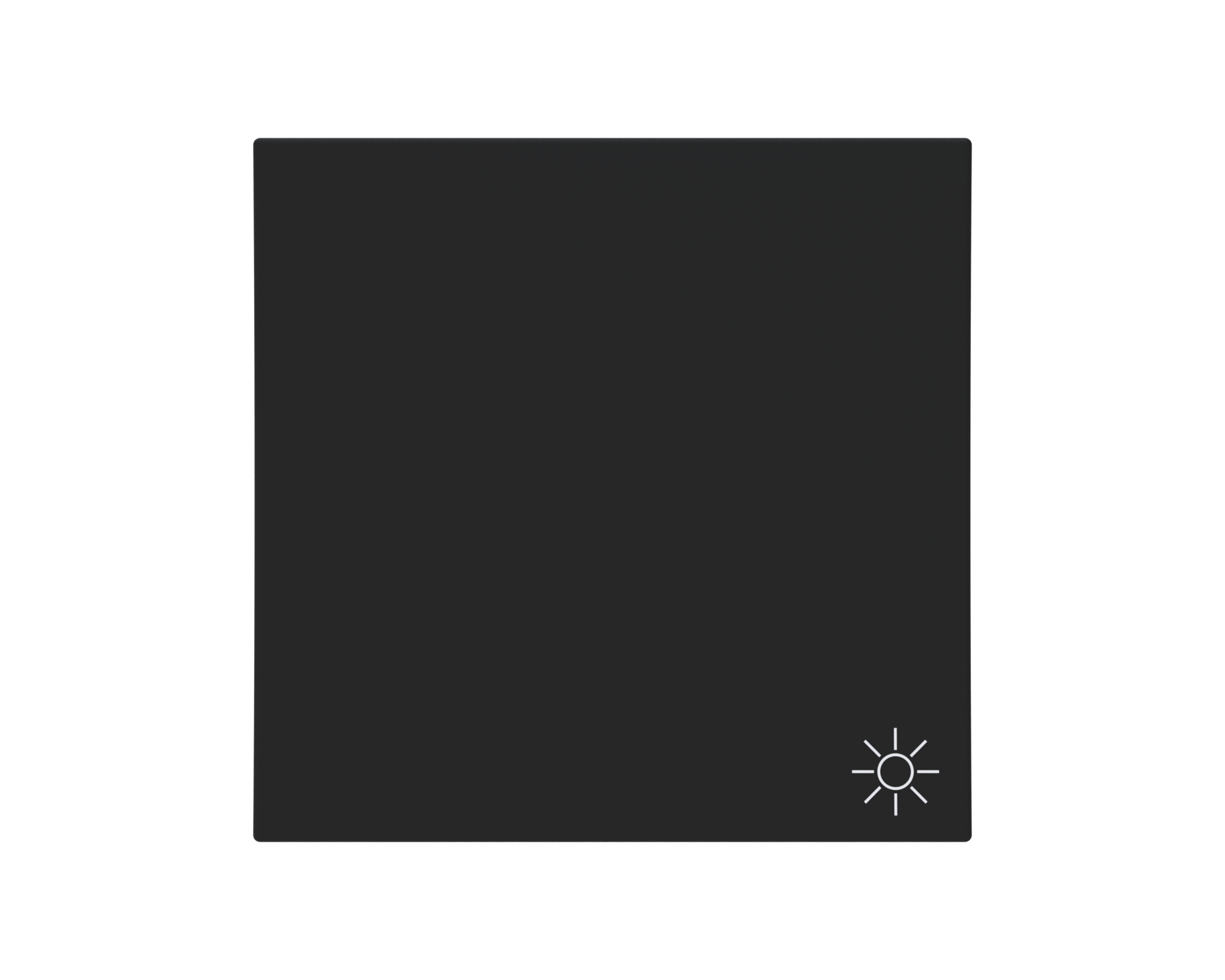 Eslohe Flächenwippe mit Symbol Licht soft-touch schwarz, Bedruckung weiß