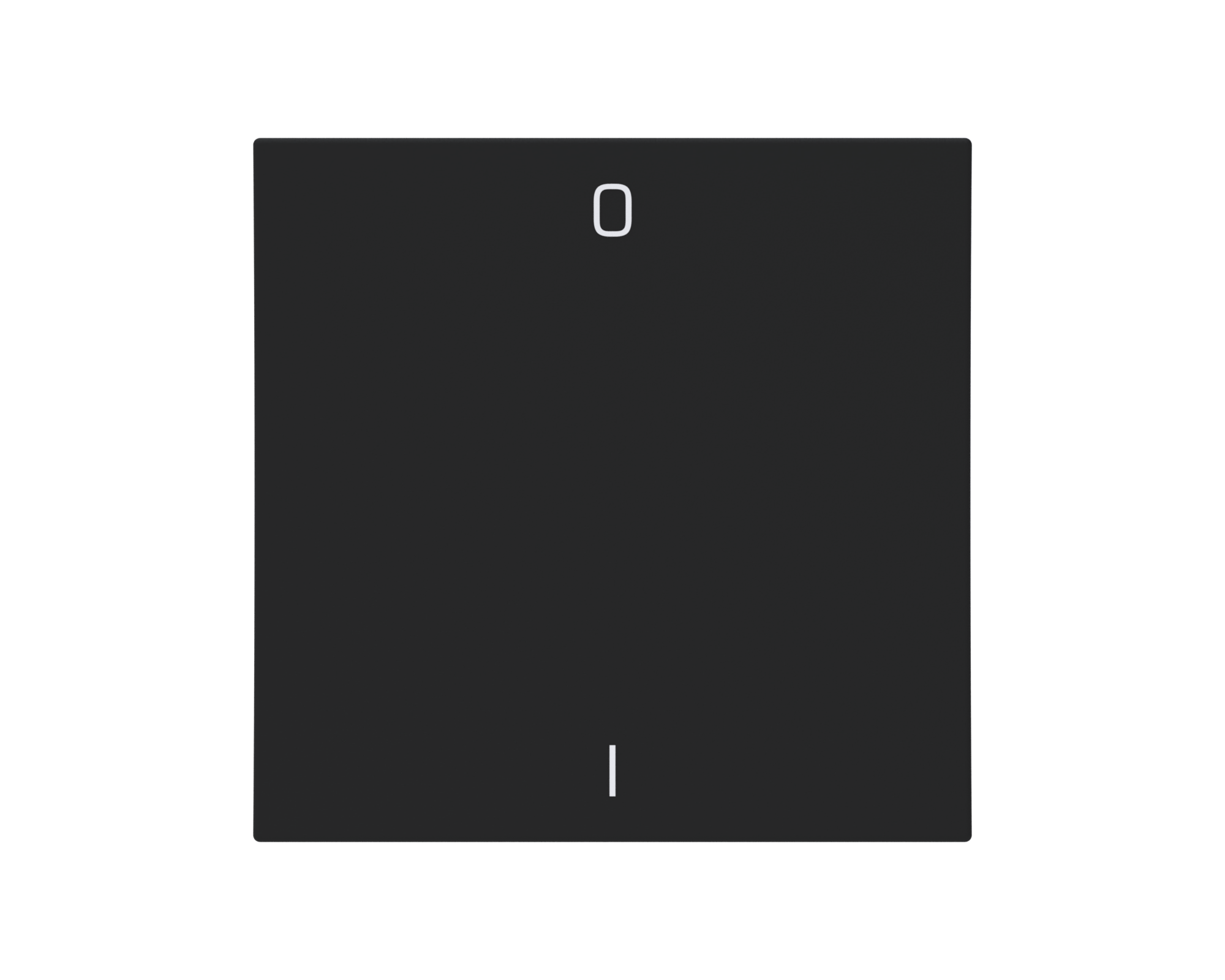 Eslohe Flächenwippe mit Symbol 0 + I soft-touch schwarz, Bedruckung weiß
